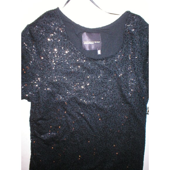 New Supermodel Essentials Victorias Secret NWT Womens Dress Sequins M Black Med - Picture 2 of 2
